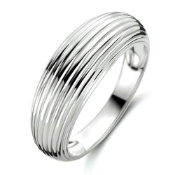 Zilver ring gediamanteerd