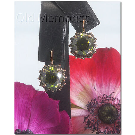 verguld zilveren oorhangers groen