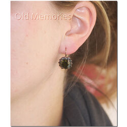 verguld zilveren oorhangers groen