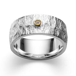 Bastian Inverun zilveren ring met diamantje 40211