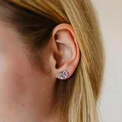 Julie Julsen zilveren lotus oorstekers zirkonia