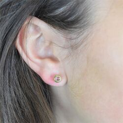 Boccia titanium ronde oorstekers roze toermalijn