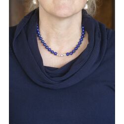 Lapis lazuli collier met zilveren slot