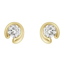 Georg Jensen gouden Mercy oorstekers met diamant 0,20ct