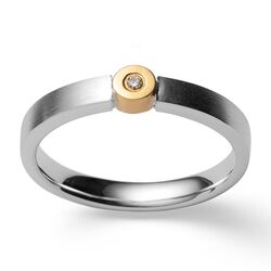 Bastian Inverun zilveren ring met diamantje 39861