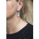 Tatiana Fabergé rose vergulde zilveren oorbellen licht blauw