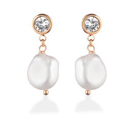 Lelune rosé pareloorbellen met kristal LGEA397.1