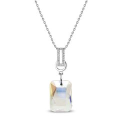 Spark zilveren Octagon necklace Crystal Shimmer