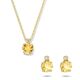 Gouden setje met citrien en diamant