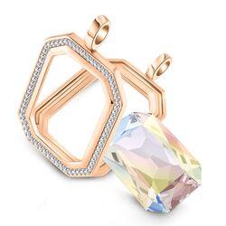 Roséverguld zilver Rettangolo medaillon Zirkoni MY iMenso