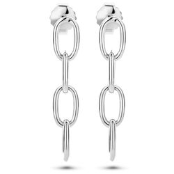 Zilveren oorhangers paperclips met ronde buis