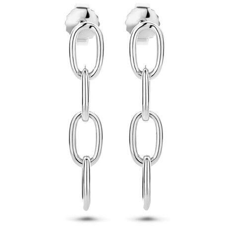 Zilveren oorhangers paperclips met ronde buis