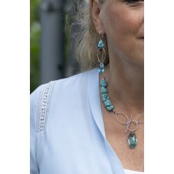 Spark zilveren collier Meteor met turkoois Howliet en kristal Illumination Collectie N6673LTU14TU