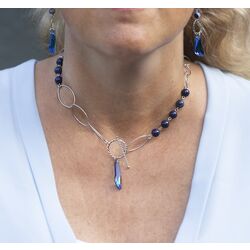 Spark necklace Lapis lazuli N6017BB8LL
