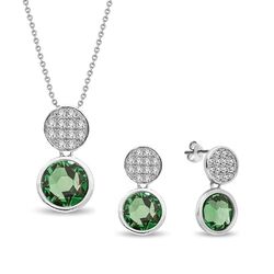 Spark sieradensetje zilveren Sunny Emerald