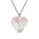 Nicole Barr zilveren collier met hanger Angel Wings roze wit emaille