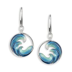 Nicole Barr zilveren oorbellen Ocean turquoise