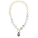Spark grijze clover necklace Silver Night