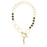 Spark vergulde ketting Crystalactite bruin