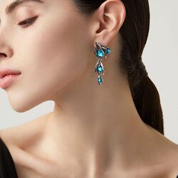 Giovanni Raspini oorbellen Posidonia zilver met blauw quartz