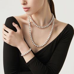 Zilveren parelcollier en armband Emma Lang Giovanni Raspini