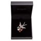 Zilveren broche vogel granaat en carneool