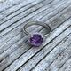 Zilver ring met amethist en zirconia