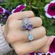 Zilver ring met amethist en zirconia
