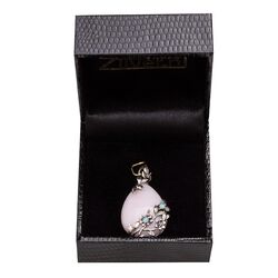 Zilveren hanger bloemetjes met opaal