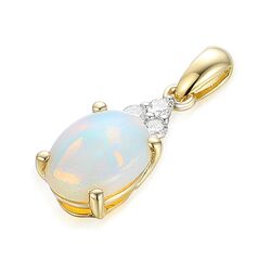 Gouden hanger opaal briljanten