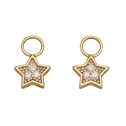 Elements Gold oorbedels ster met diamantjes