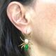 Bruno da Rocha vergulde zilveren spin oorbellen groen jade en parel
