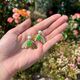 Bruno da Rocha vergulde oorbellen nachtvlinder groen jade