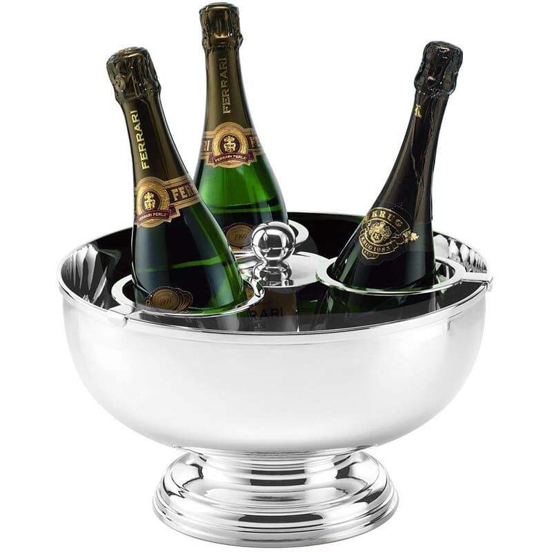 Perceptueel Mannelijkheid salaris Grote zilveren wijn-champagnekoeler 35 cm - Schiavon Italiaans zilver