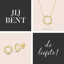 Ronde geelgouden gevlochten oorstekers zirkonia