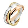 Tricolor Trinity gouden ring 3 in 1 voor liefde, loyaliteit en vriendschap