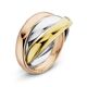 Luxe Trinity gouden ring tricolor 4 mm voor liefde vriendschap en loyaliteit