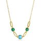 Zinzi verguld collier met paperclip schakel en kleurstenen ZIC2332