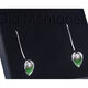 Zilveren oorbellen groen emaille met parel aronskelk calla