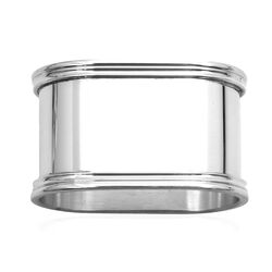 Ovale zilveren servetring met filetrand 1e gehalte zilver