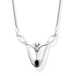Zilver collier onyx Swarovski kristal