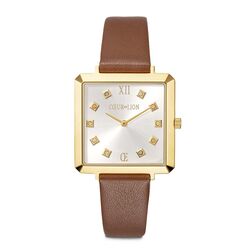 Coeur de Lion watch Iconic Square Classy brown leather