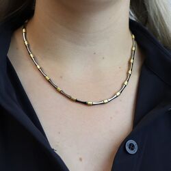Boccia bicolor titanium ketting 08045-04
