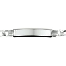 Zilveren naamplaat armband 19 cm X 6 mm