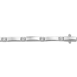 Zilver schakelarmband met zirkonia