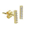 Gouden oorbellen staaf met zirconia