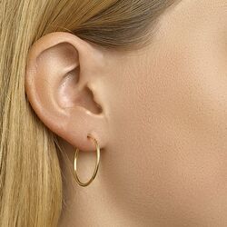 Geelgouden creolen met 25 mm