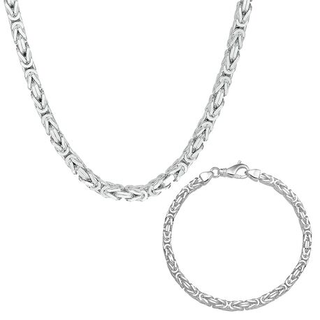 Zilver ketting armband - koningsschakel - voor
