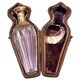 Gouden parfumflesje gemaakt in Nederland in de 19e eeuw in foudraal
