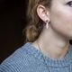 Zilveren markasiet oorstekers met peach moonstone